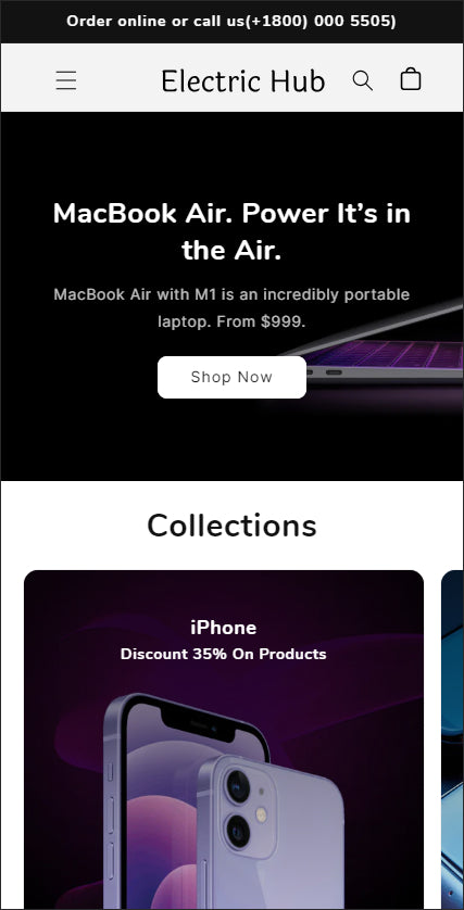 Electric Hub: Mobile View Free Shopify Themes Electric Hub: Mobile View Free Shopify Themes