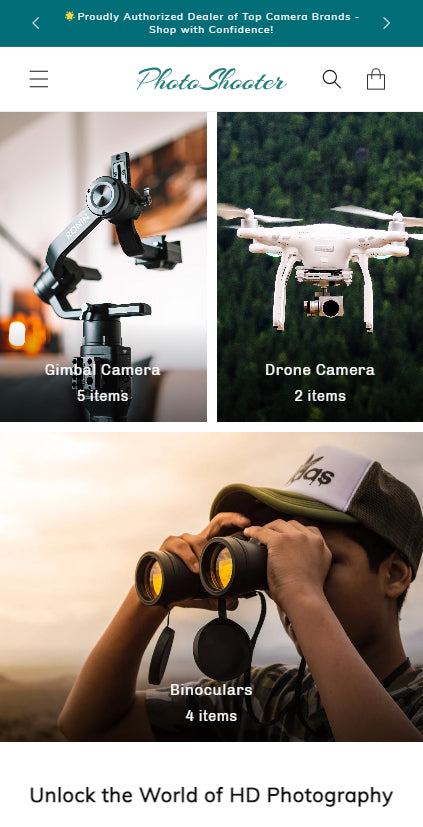 Photoshooter: Mobile View Shopify Themes Photoshooter: Mobile View Shopify Themes