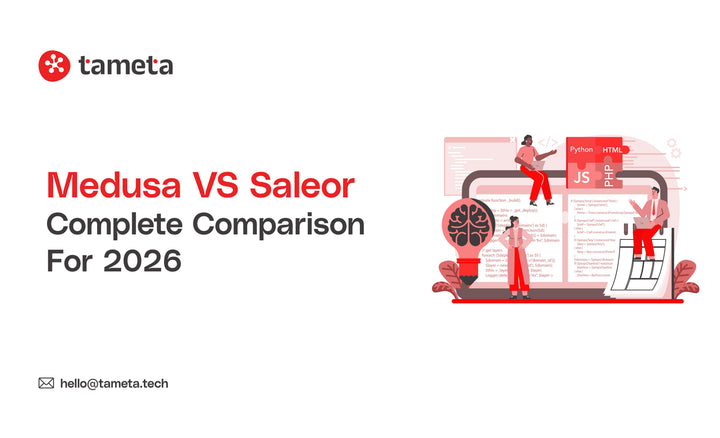 Medusa VS Saleor comparison chart 2026 showing key features and pricing.