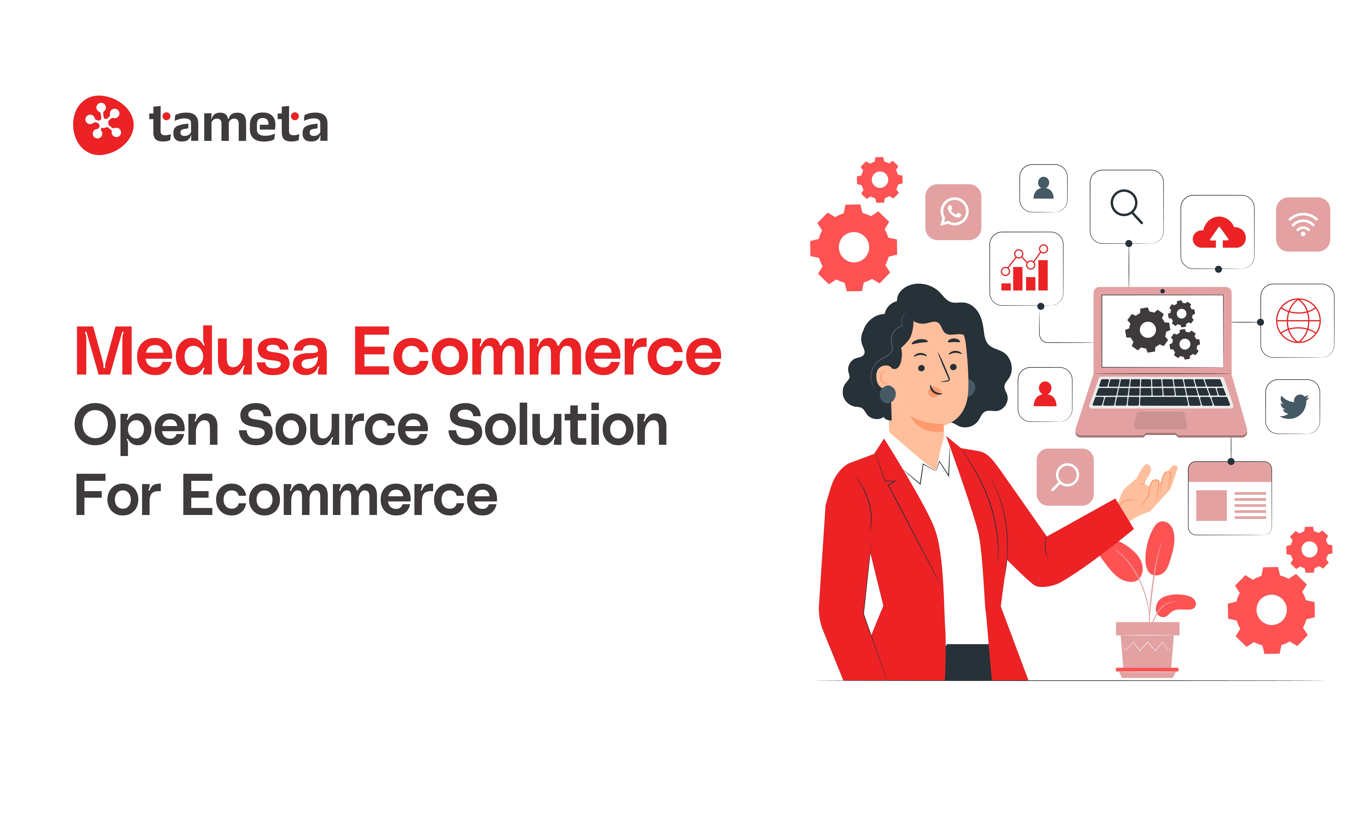 Medusa Ecommerce platform dashboard showing customizable online store features and settings.