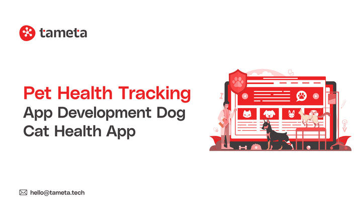 Smartphone displaying a Pet Health Tracker App interface with activity graphs.
