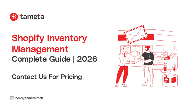 Shopify Inventory Management guide showing inventory tracking, stock control, warehouse management, and business growth