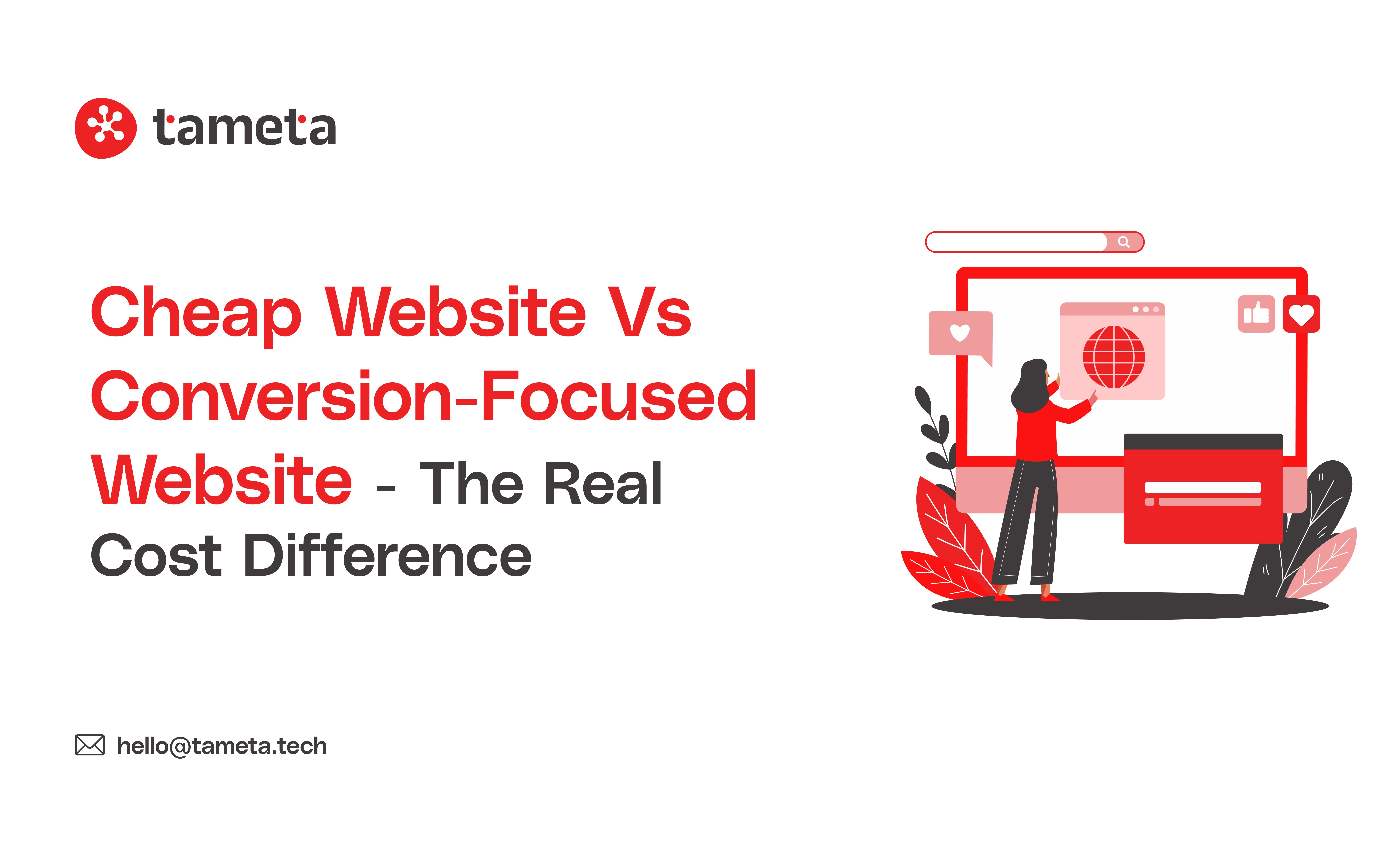 Cheap Website vs Conversion-Focused Website: Infographic comparing costs and ROI