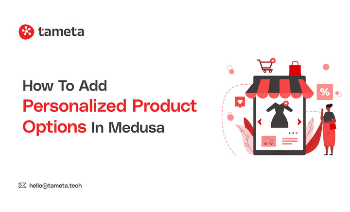 Medusa JS admin dashboard showing configuration settings for Personalized Product Options.