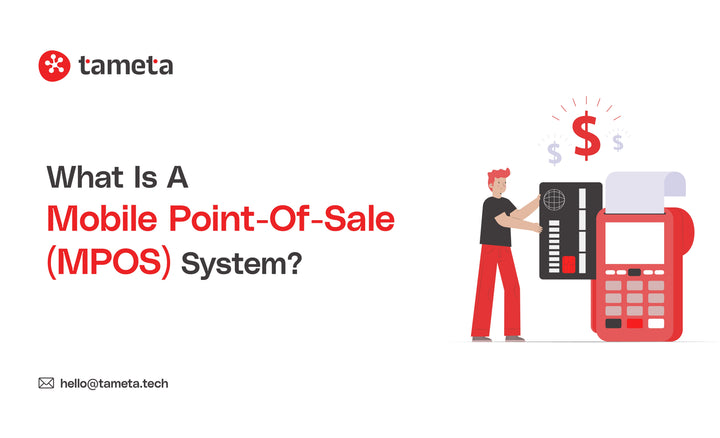 Business owner using a Mobile Point-of-Sale (mPOS) system to accept payments on smartphone.