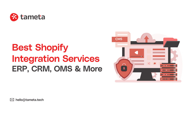 Shopify Integration services dashboard showing ERP, CRM, and OMS systems connected for seamless eCommerce automation.