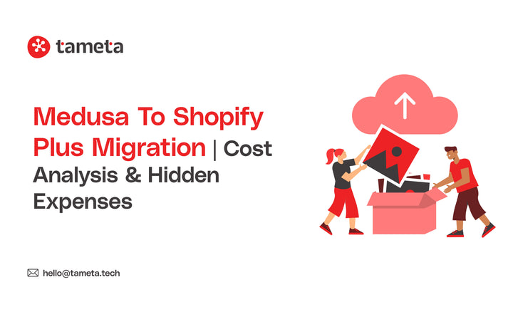 Cost comparison chart showing Medusa to Shopify Plus Migration savings.