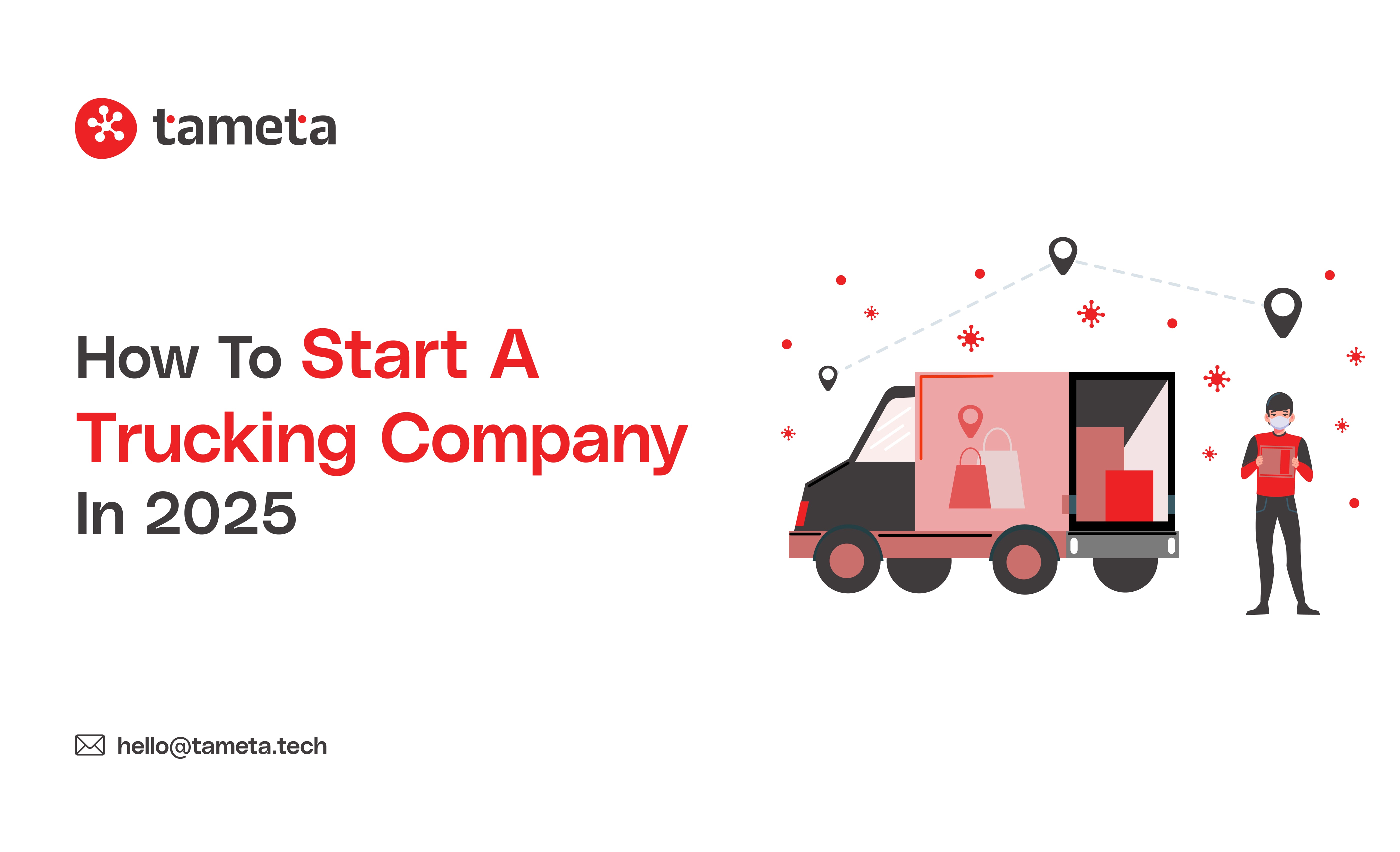 How to start a trucking company in 2025 – truck on highway with clear sky background