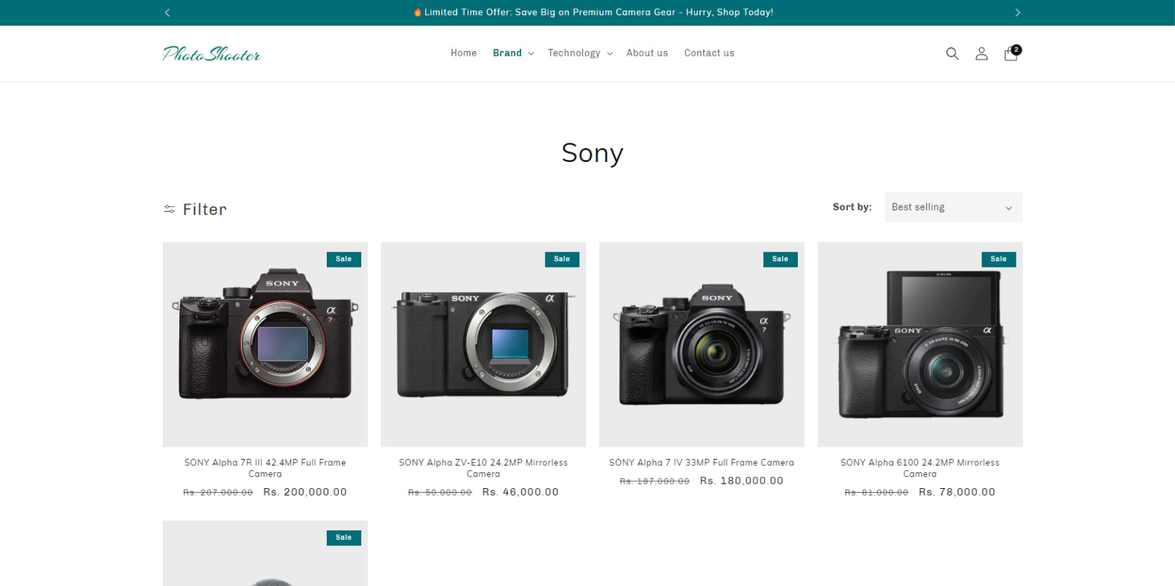 Photoshooter: PLP Page Free Shopify Themes