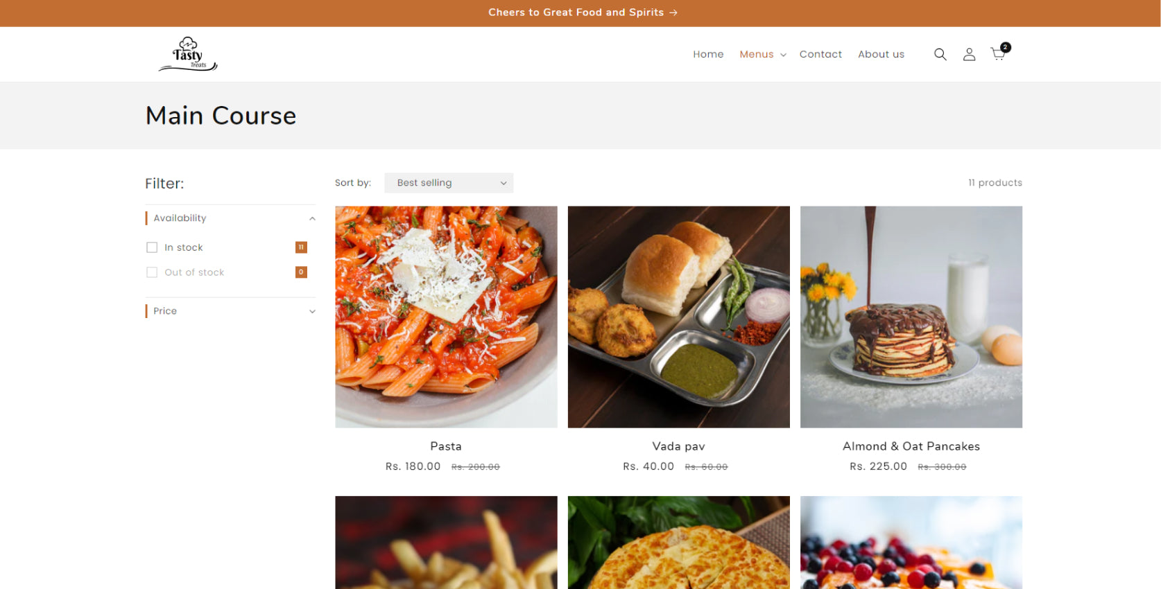 Tasty Treats: PLP Page Free Shopify Themes